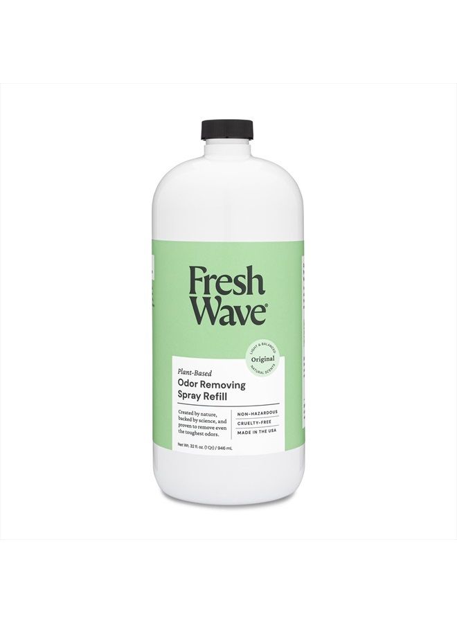 Fresh Wave Odor Eliminator Spray & Air Freshener Refill, 32 fl. oz. | Original Scent Spray Refills For Up To 4 8oz. Spray Bottles | Safer Odor Relief | Natural Plant-Based Odor Eliminator - Image 2