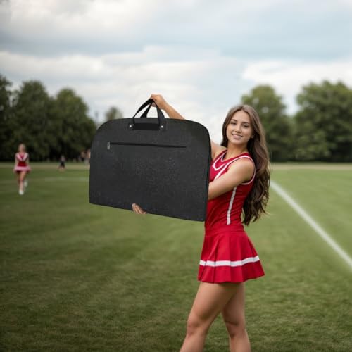 NGIL Glitter Cheer Dance and Competition Travel Companion Hanging Garment Bag for Girls (Black-Glitter) - Image 2