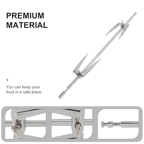 Cabilock Air Fryer Fork Rotating Skewer Rotisserie Stainless Steel Grill Rotisserie Fork Meat Rods Barbecue Rotating Rotisserie Grill System for BBQ Outdoor Forks Roast Grill Spit Rod - Image 4