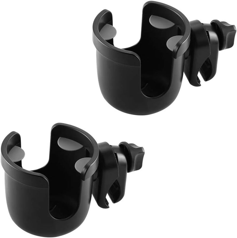 accmor Stroller Cup Holder, Universal Cup Holder for Uppababy Nuna Doona Strollers, Bottle Drinks Holder for Wheelchair, Walker, Bike, Scooter, 2 Pack - Image 1