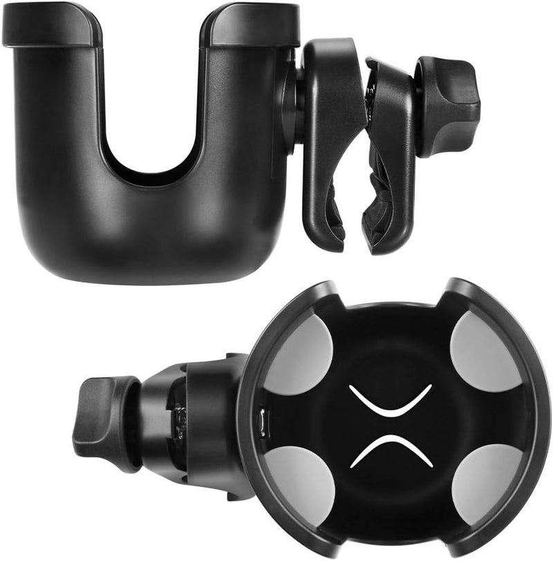 accmor Stroller Cup Holder, Universal Cup Holder for Uppababy Nuna Doona Strollers, Bottle Drinks Holder for Wheelchair, Walker, Bike, Scooter, 2 Pack - Image 3