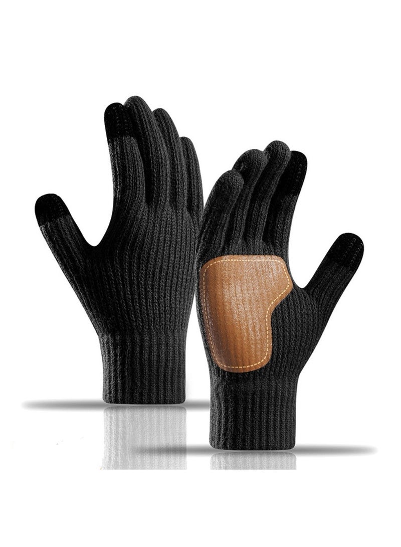 قفازات جديدة للخريف والشتاء تعمل باللمس، قفازات محبوكة مانعة للانزلاق، مناسبة لركوب الدراجات في الهواء الطلق للرجال والنساء، باللون الأسود