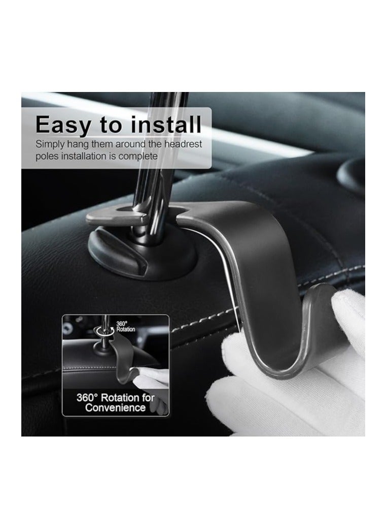 Generic SHOWAY Car Seat Headrest Hooks, Car Hook Hangers Storage Organizer Interior Accessories for Purse Coats Umbrellas Grocery Bags Handbag - Image 3