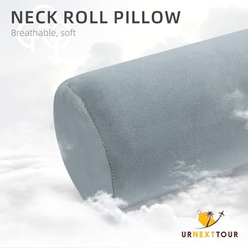 urnexttour Cervical Neck Pillow Roll Memory Foam Support Round Pillows for Pain Relief Sleeping, Bed, Legs, Back and Yoga Grey 17 x 4.5 Inches, US - Image 4