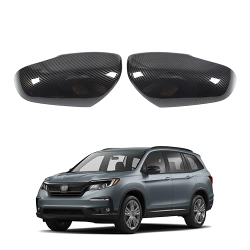 Qiosreui Side Rearview Mirror Cover Trim for Honda Pilot 2016-2022/ Ridgeline 2020-2023/ Passport 2019-2023, Exterior Rear View Mirror Cover Caps Guard Shell, Side Door Wing Mirrors Cap Housing (Carbon Fiber) - Image 1