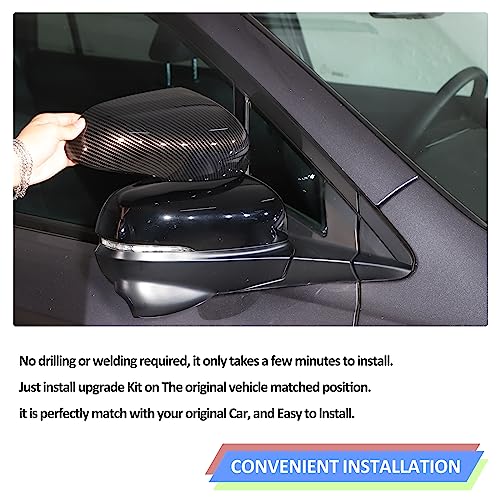 Qiosreui Side Rearview Mirror Cover Trim for Honda Pilot 2016-2022/ Ridgeline 2020-2023/ Passport 2019-2023, Exterior Rear View Mirror Cover Caps Guard Shell, Side Door Wing Mirrors Cap Housing (Carbon Fiber) - Image 5