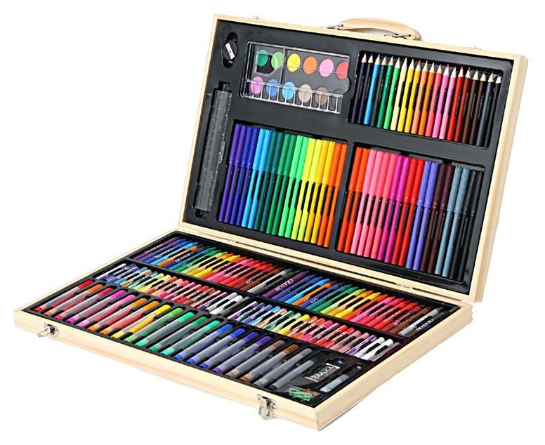 Joshberg 180PCS Kids Stationery Set Drawing Art Set Diy Arts Crafts Set Stationery Box - Image 1