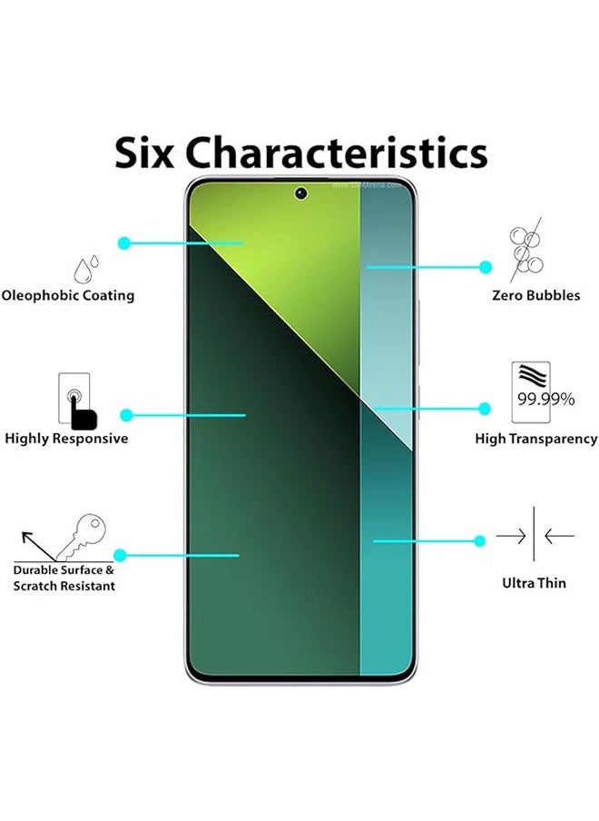 Generic 2 Pack Xiaomi Redmi Note 13 Pro 5G Screen Protector, 9H Tempered Glass Screen Protector for Xiaomi Redmi Note 13 Pro 5G, Full Coverage Bubble-Free Tempered Film, Anti-Scratch Film  - Image 2