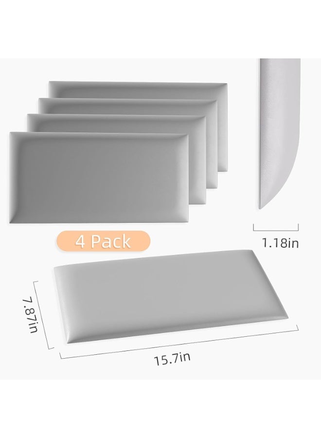 Relex 3D Anti-Collision Wall Padding for Kids, Grey Peel and Stick Headboard Pack of 4 Panels Sized 7.8" x 15.7", Self-Adhesive Panels for Bedroom/Living Room Upholstered Wall - Image 3