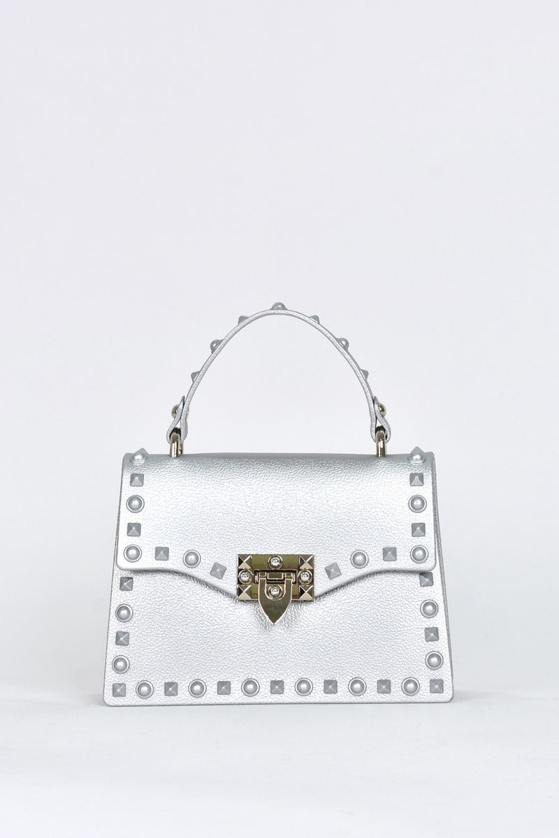 Elatae Women's Shoulder Strap Silicone Crossbody Bag Silver 26659  - Image 1