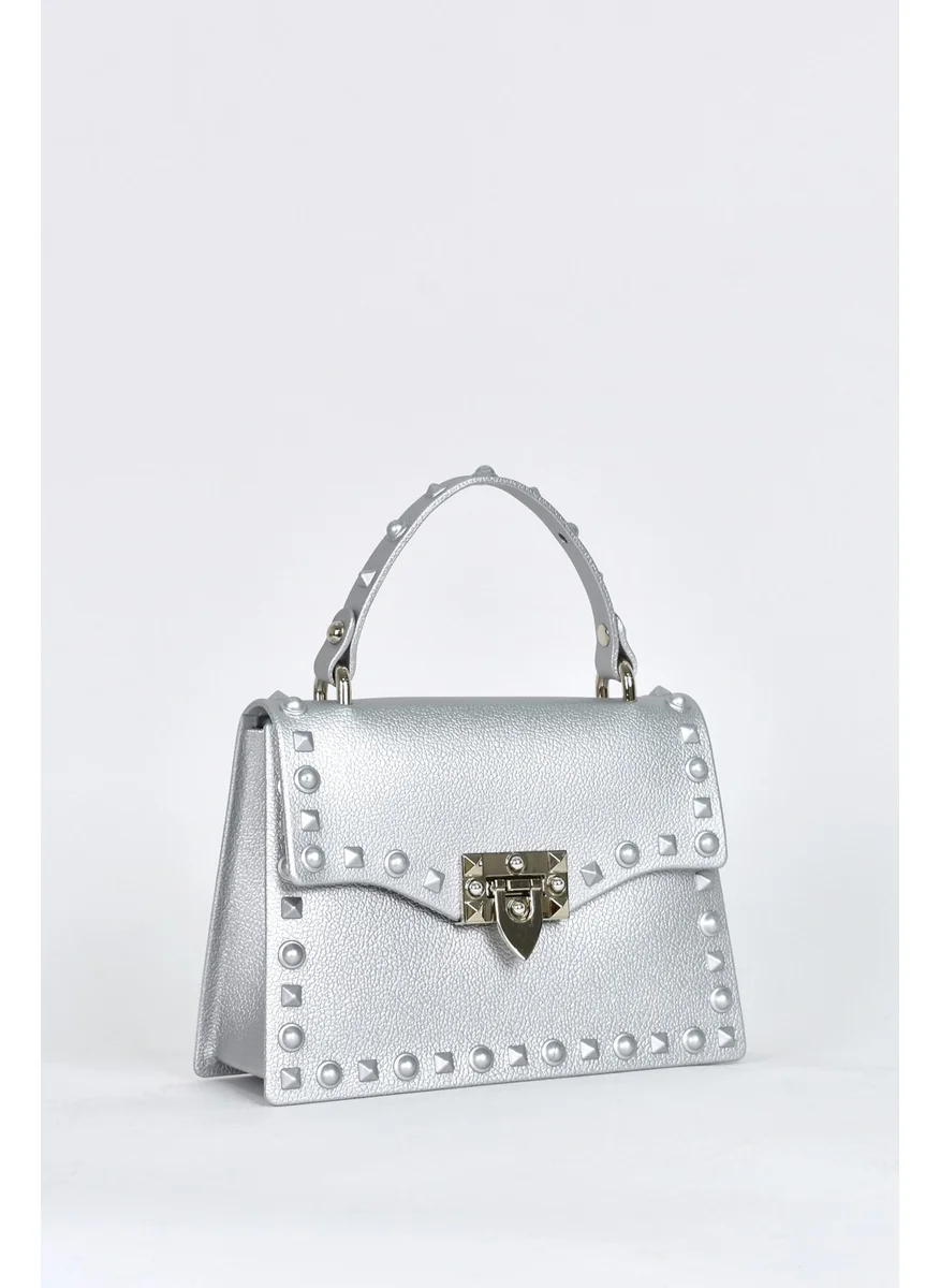 Elatae Women's Shoulder Strap Silicone Crossbody Bag Silver 26659