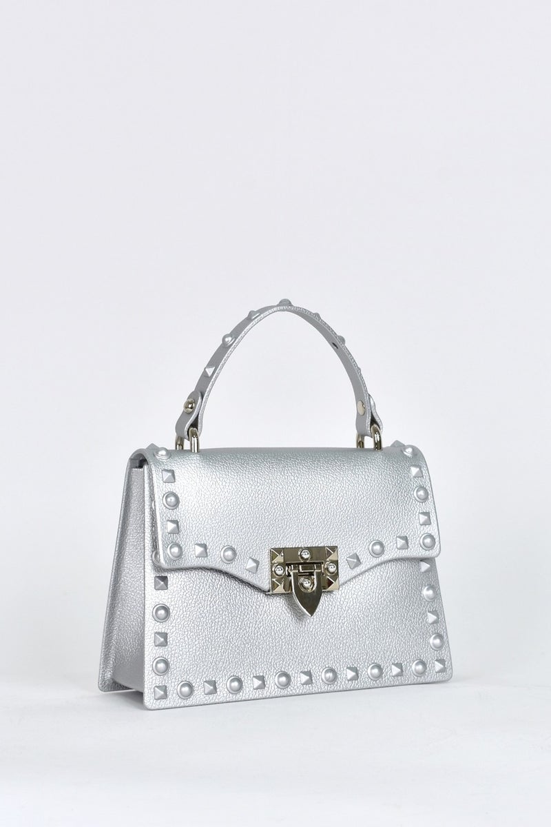 Elatae Women's Shoulder Strap Silicone Crossbody Bag Silver 26659  - Image 2