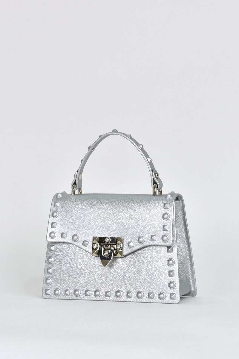 Elatae Women's Shoulder Strap Silicone Crossbody Bag Silver 26659  - Image 3