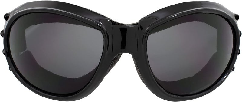 Birdz Eyewear Eagle Motorcycle Goggles - Black Frame with Smoke Lens - Image 2