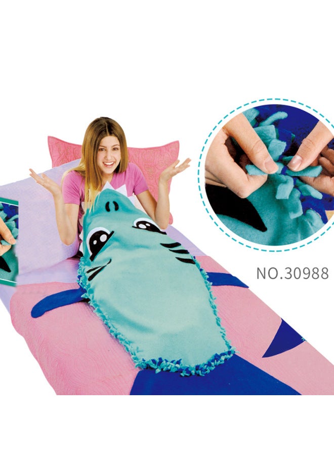 Children's Handmade Diy Material Bag Parent-child Interactive Weaving Game Intelligence Toys Stitching Fabric Knotted Quilt-Color:30788diy Skirt Quilt  - Image 4