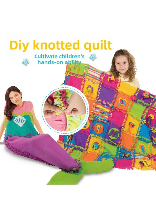 Children's Handmade Diy Material Bag Parent-child Interactive Weaving Game Intelligence Toys Stitching Fabric Knotted Quilt-Color:30788diy Skirt Quilt  - Image 2