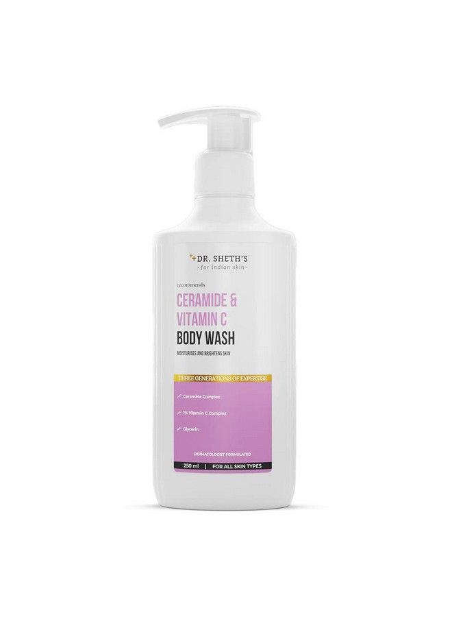 Dr. Sheth's Ceramide & Vitamin C Brightening Body Wash ; Hydrating & Refreshing Shower Gel ; With Glycerin ; Deeply Cleanses & Moisturizes ; Suits All Skin Types ; Men & Women ; 250 Ml  - Image 2