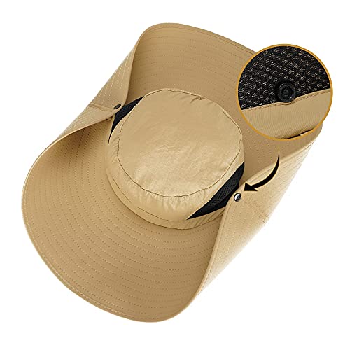 Leotruny Women Super Wide Brim Sun Hat UPF50+ Waterproof Bucket Hat for Fishing, Hiking, Camping (C04-black) - Image 5