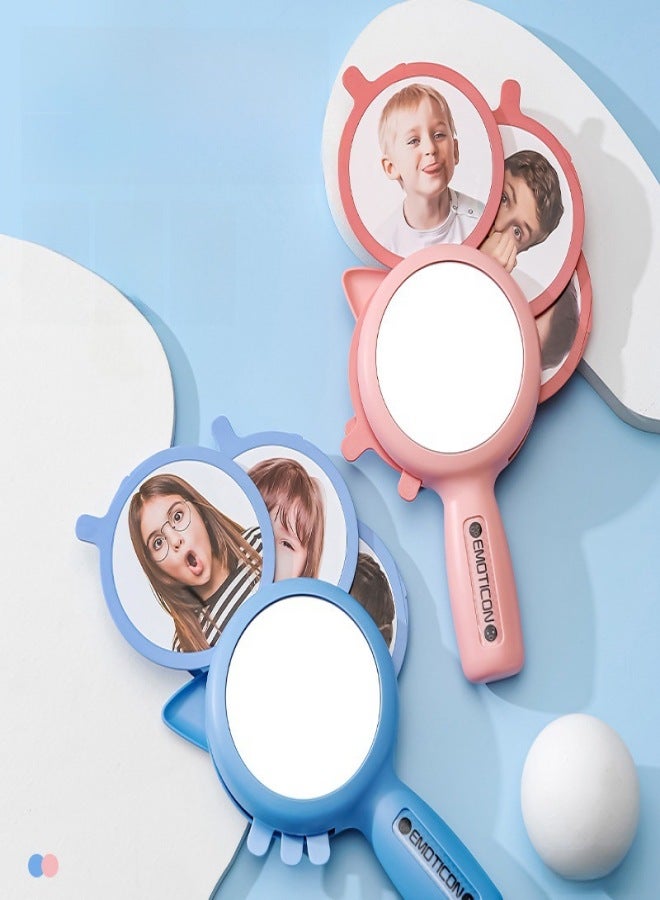 Baby puzzle mirror kindergarten children's expression imitation expression cognitive card emotional toys(Princess Powder) - Image 2