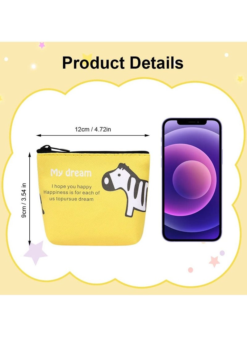 SYOSI 4Pcs Coin Purse, Mini Cartoon Wallet Lovely Animals Purse Oxford Pouch Small Change Bag Portable Creative Coin Purse for Women Girls for Coin, Credit Card, ID Card, Keys, Lipstick - Image 2