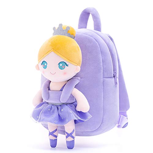 Gloveleya Toddler Backpack with Plush Ballerina Doll – Soft Kids Backpack for Girls, Purple Preschool Bag, Birthday & Holiday Gift, Ballet Party, Dance Class & Back-to-School Companion - Image 4