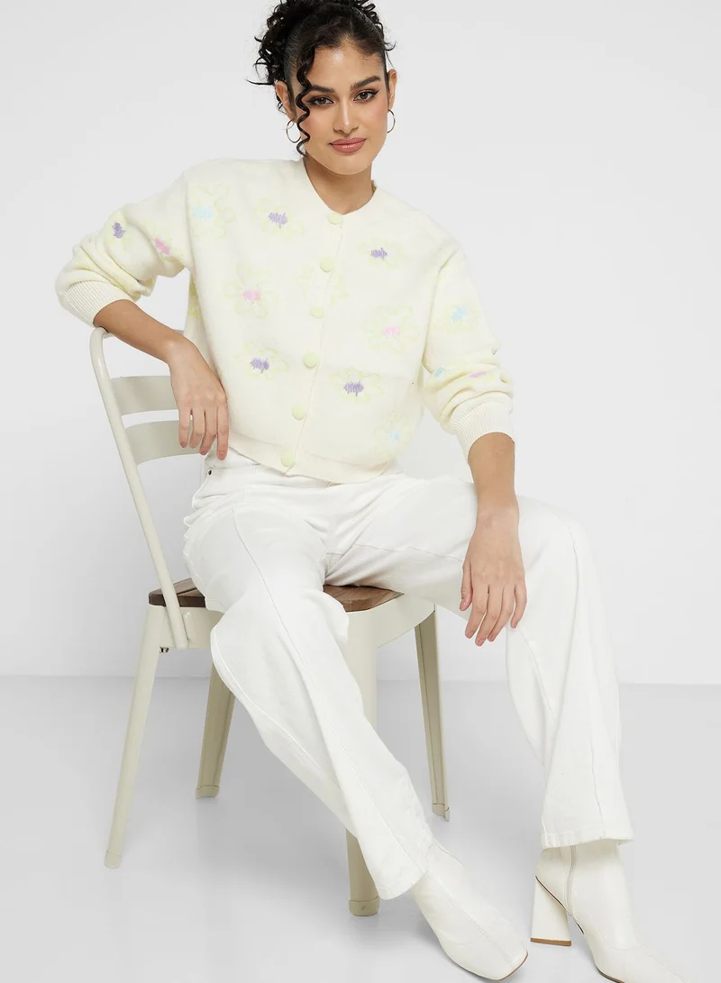 ELLA Printed Intarsia Cardigan