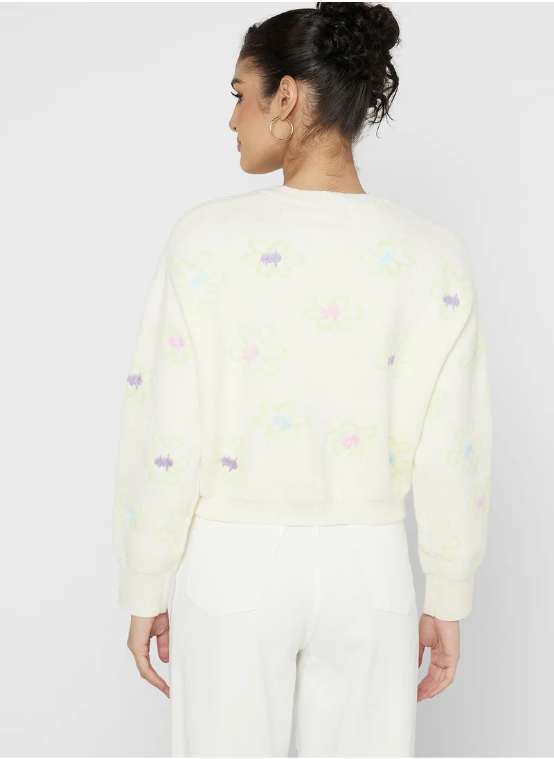 ELLA Printed Intarsia Cardigan
