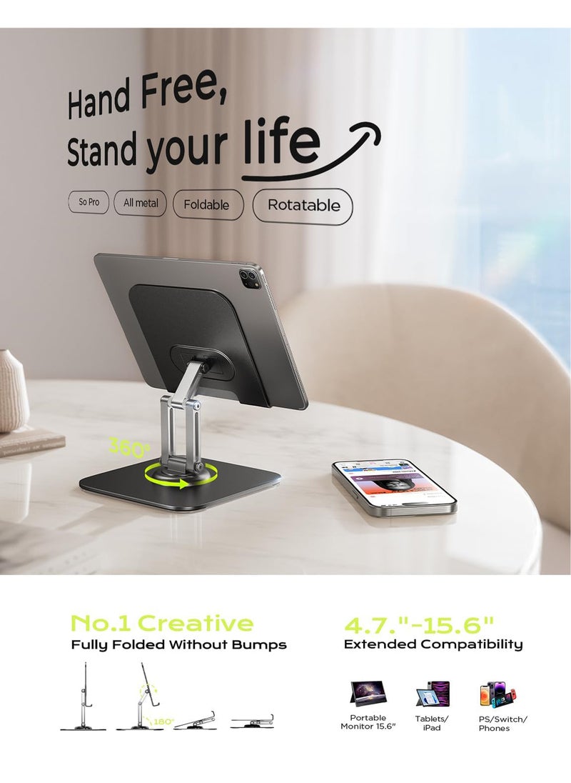 Uwals for iPad Stand Holder Adjustable Tablet Stand for Desk, Portable Stand Tablet Holder Travel Home Office 2024 iPad Pro Essentials for Table Mount/PS/Switch iPhone  - Image 2