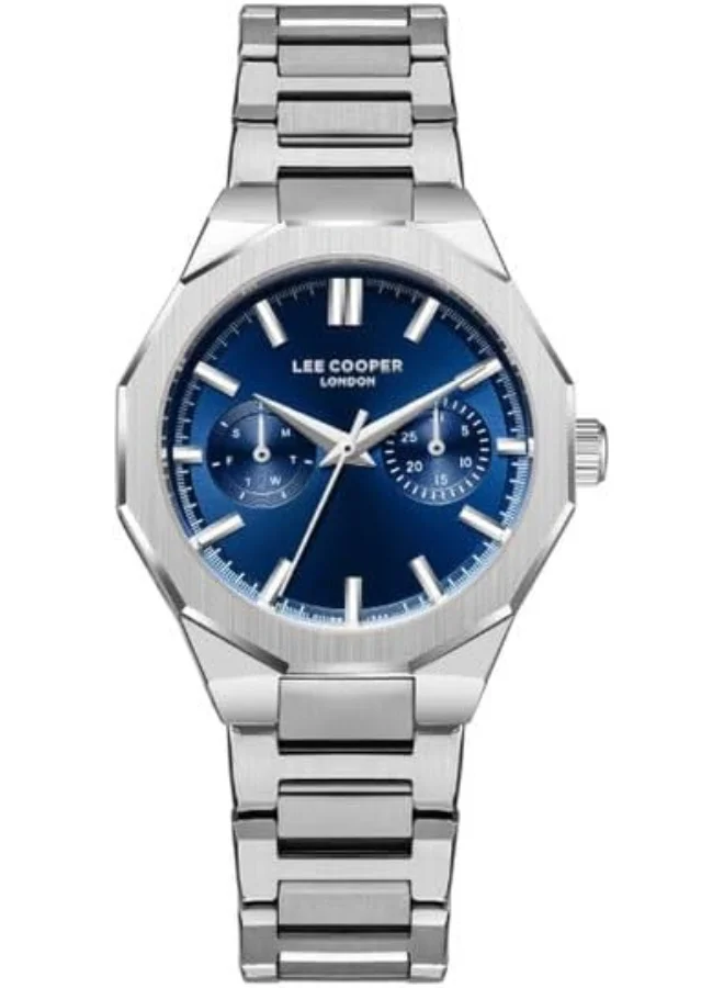 Lee Cooper Lee Cooper Women's VX36E1 Movement Watch, Multi Function Display and Metal Strap - LC08019.390, Blue