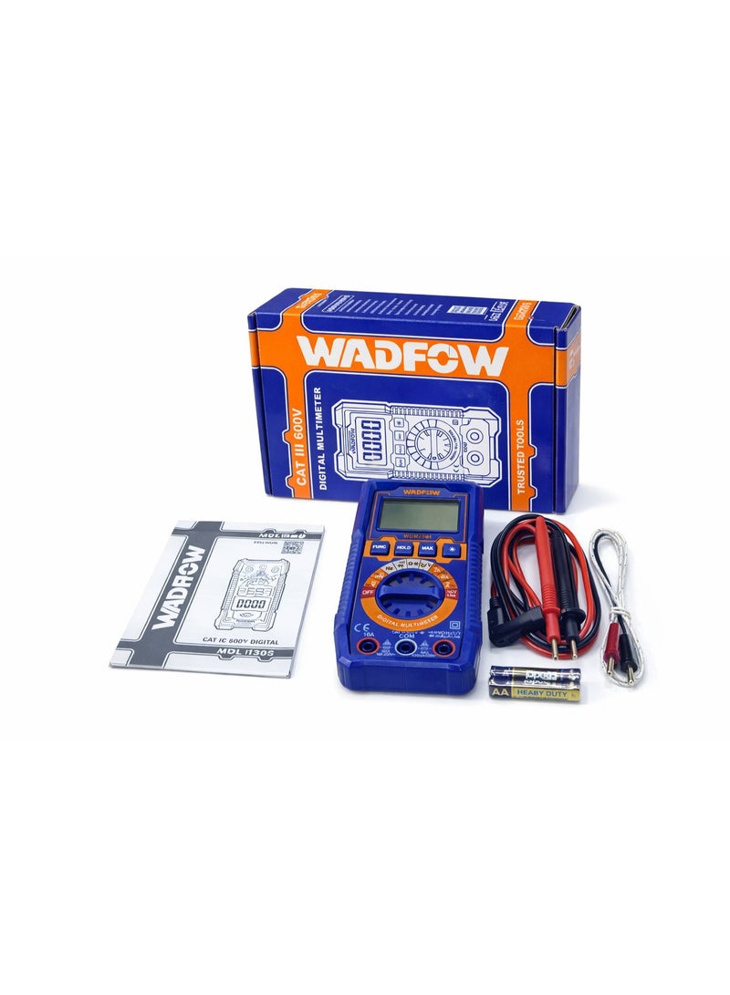 وادفو ملتيميتر رقمي احترافي WADFOW CAT III 600V – 4000 Counts – قياس الجهد والتيار والمقاومة والتردد – جودة عالية - Image 1