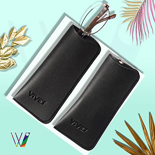 VIVID Vision Unisex Adult Lightweight Eyewear Specs Case Cover | Protect Eye Glasses | Chashma Dibbi | Spectacle Box | Open Flap | Artificial Leather | D-14 Black - Image 2