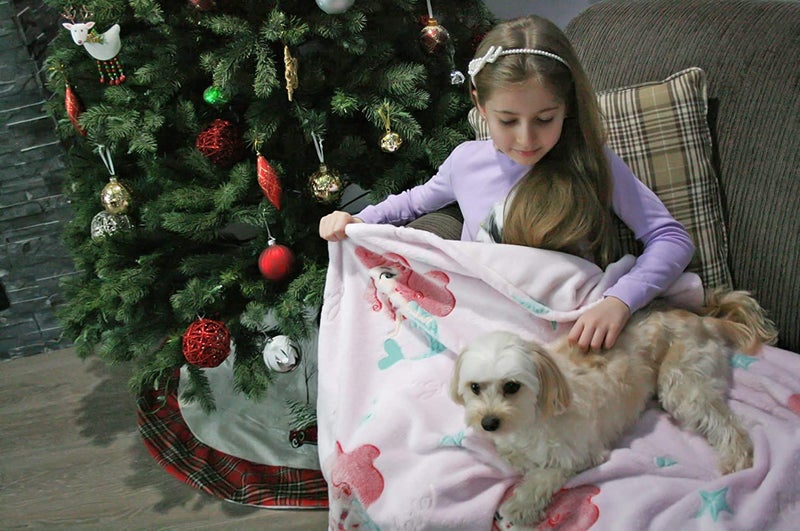 BLiSS HUES Glow in The Dark Blanket Gifts for Toddler Kids Teen Girls| 80 x 70 inch/ 200cm x 180cm |Bedroom Décor, Lightweight Throw Blankets|Soft Cozy Fluffy Luminous Throw Blanket - Pink Mermaid - Image 4