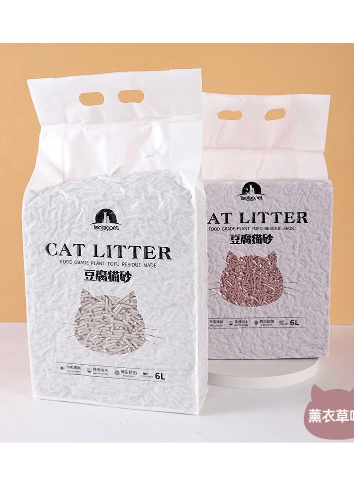 تاوتواص TaoTaoPets 2 عبوات 6 لتر متكتلة وقابلة للتحلل الحيوي، عطر ناعم طبيعي من التوفو للقطط (رائحة اللافندر)  - Image 1