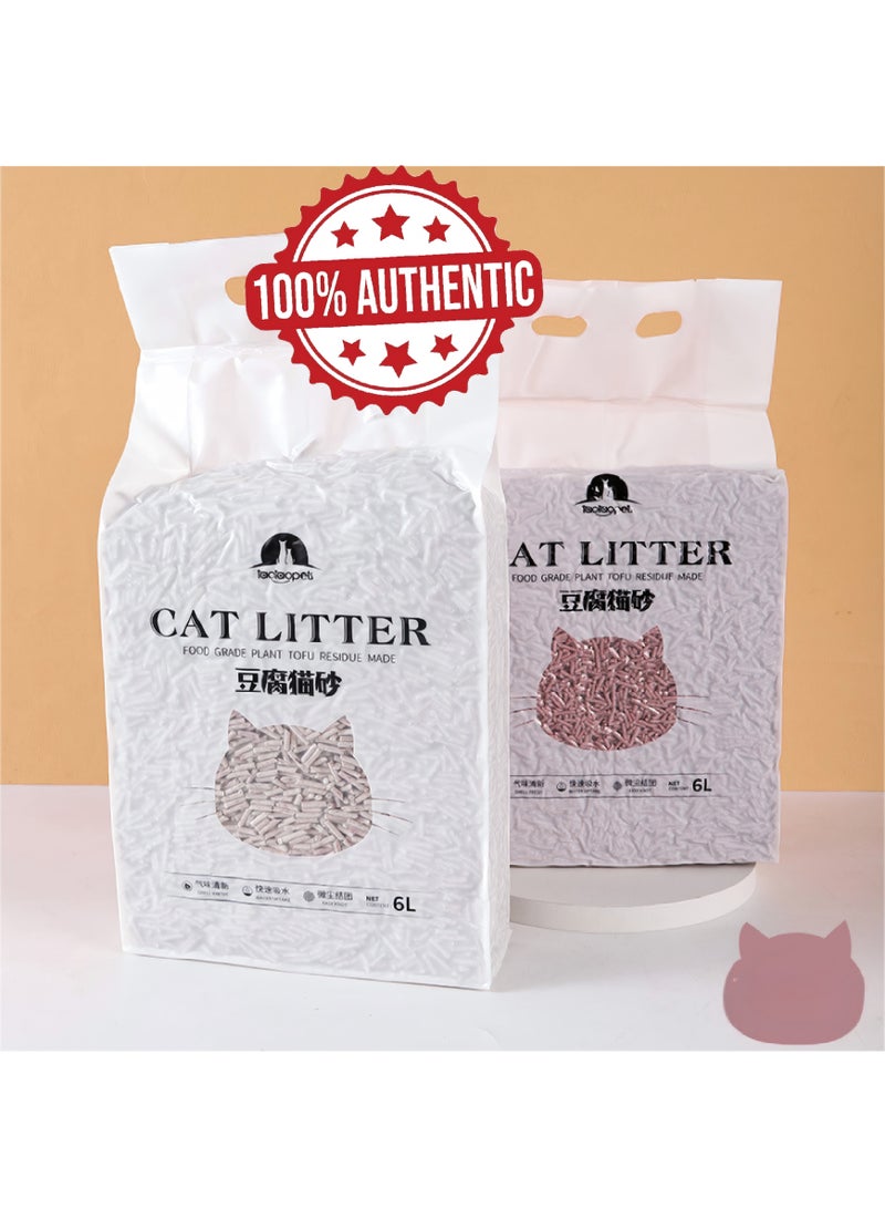 تاوتواص TaoTaoPets 2 عبوات 6 لتر متكتلة وقابلة للتحلل الحيوي، عطر ناعم طبيعي من التوفو للقطط (رائحة اللافندر) - Image 1