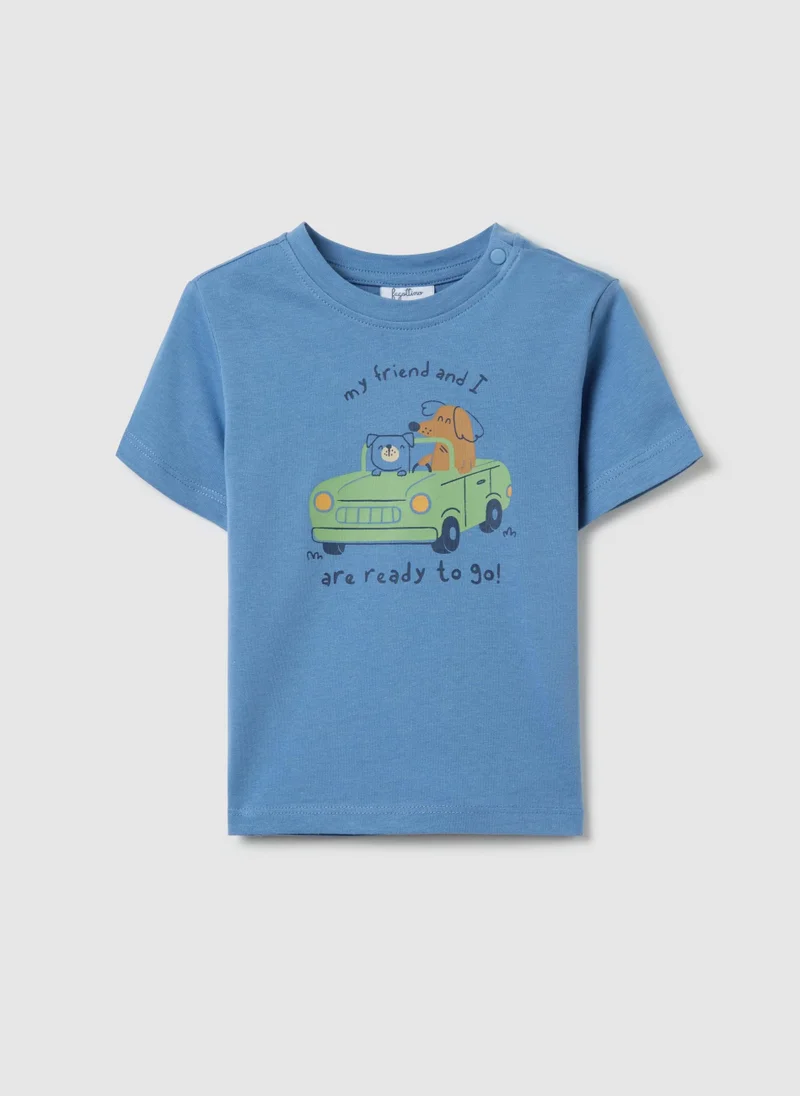 Ovs Cotton T-Shirt With Print
