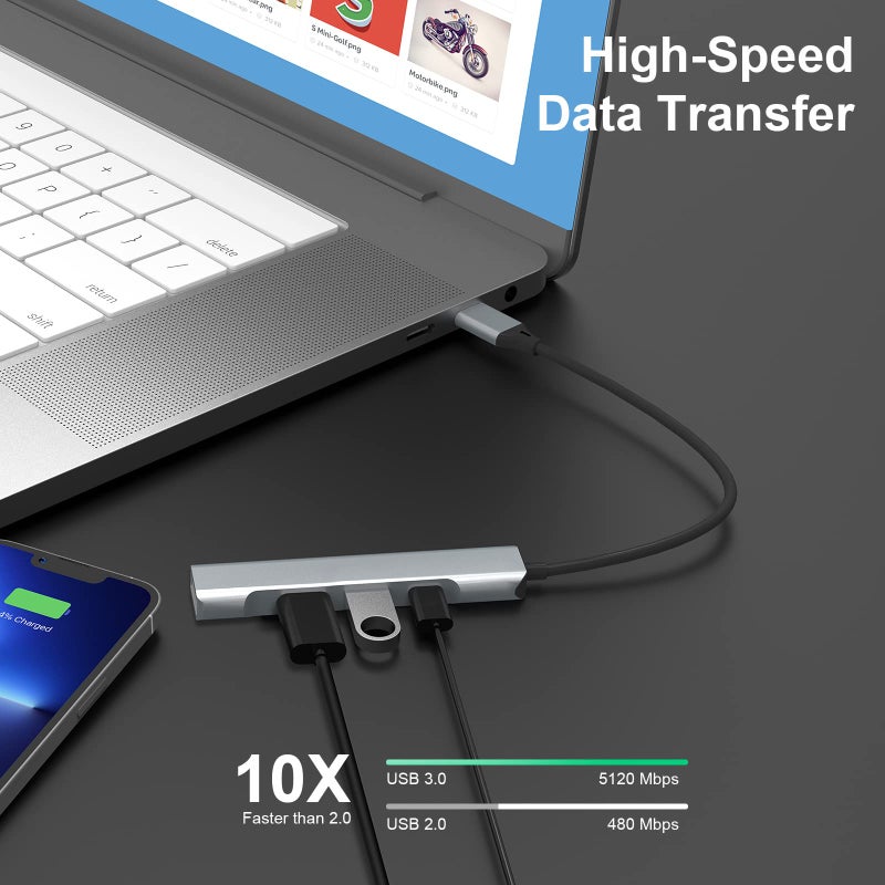 Belcompany محور Lightning إلى USB [معتمد من Apple MFi] محور OTG 4 في 1 مع 3 منافذ USB 3.0 ومنفذ شحن سريع لجهاز iPhone/iPad - متوافق مع الميكروفونات، محرك فلاش، لوحة مفاتيح، فأرة، بطاقة صوت - Image 3