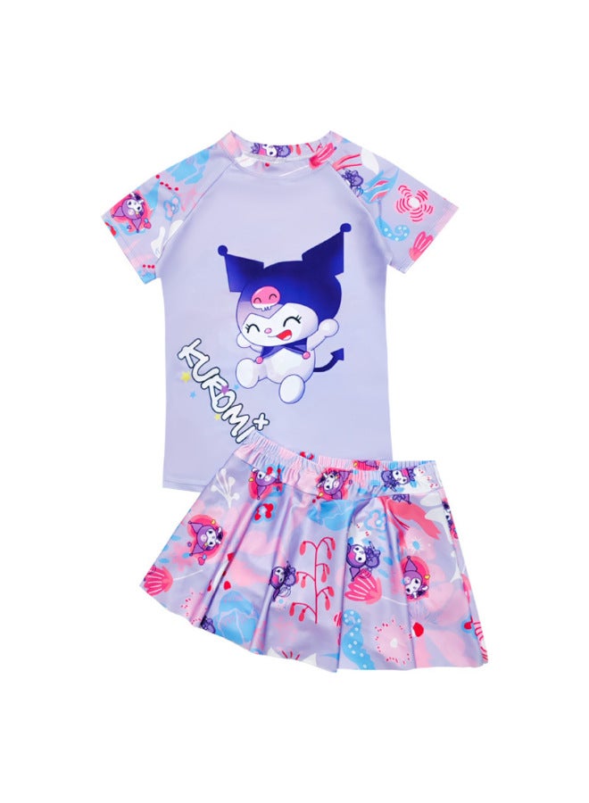 Loquat Children's Swimwear For Boys And Girls Split Quick-Dry Swimwear For Girls And Boys Children And Babies Cute Cartoon One-Piece Swimsuit-Color:Long-sleeved Small Conjoined Flower- - Image 5