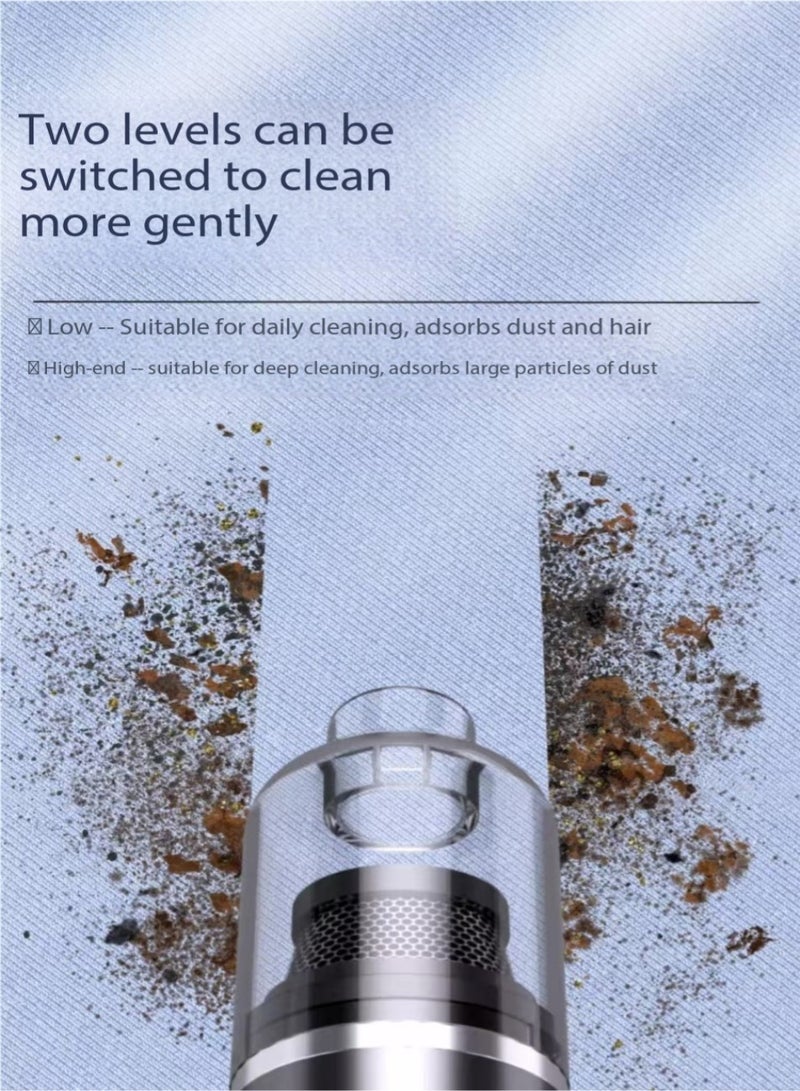 Cordless Handheld Vacuum Cleaner, Portable Mini Car Vacuum, featuring a Type-C fast-charging port, brushless motor, and 4-in-1 accessories. Delivers 12,000Pa suction power, rechargeable, ideal for cars, homes, and offices. - Image 4