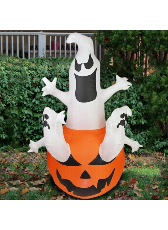 GGEROU 6FT Inflatable Pumpkin with Ghosts Outdoor Decoration Light - Image 3