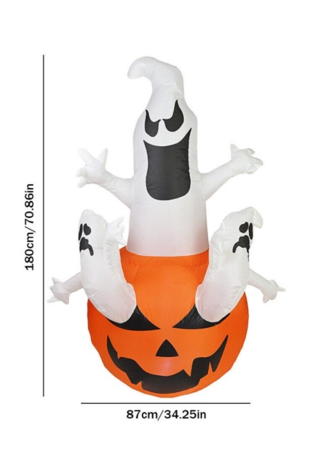 GGEROU 6FT Inflatable Pumpkin with Ghosts Outdoor Decoration Light - Image 5