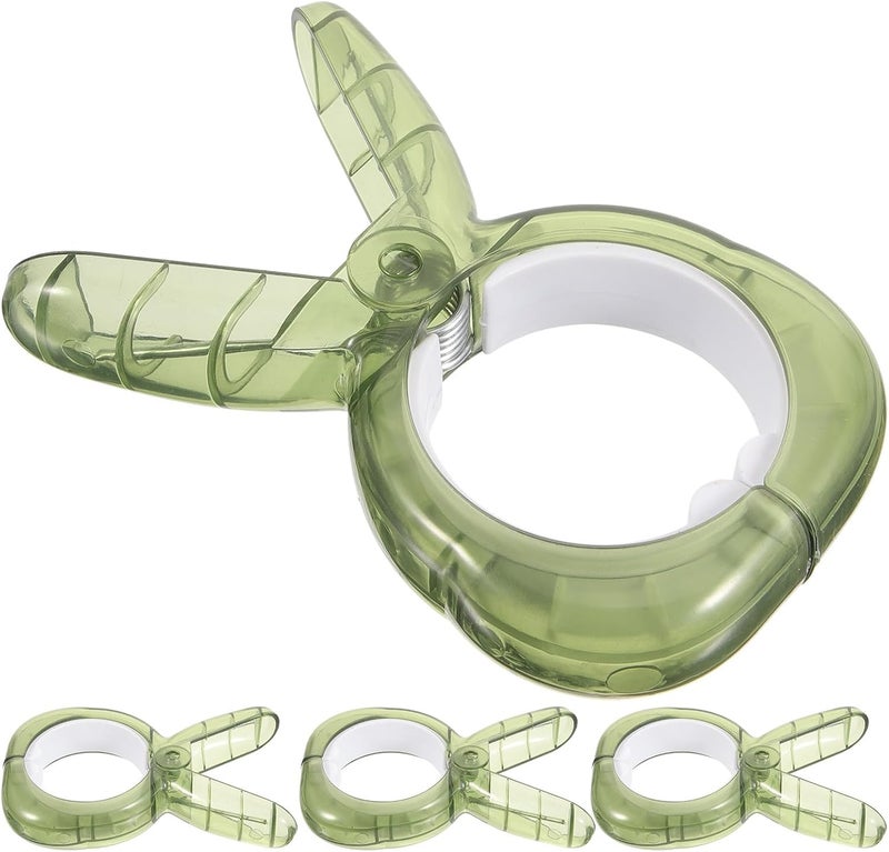 Heavy Duty Clothes Pins Set 4pcs Green Windproof Clothesline Clips Small Clothes Clips for Outdoor Camping Laundry Garment Hanging - Image 1