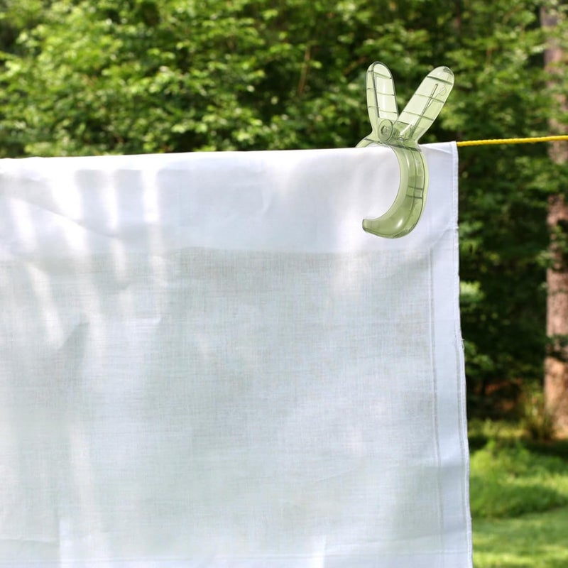Heavy Duty Clothes Pins Set 4pcs Green Windproof Clothesline Clips Small Clothes Clips for Outdoor Camping Laundry Garment Hanging - Image 5