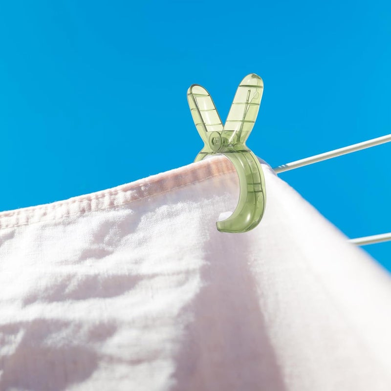 Heavy Duty Clothes Pins Set 4pcs Green Windproof Clothesline Clips Small Clothes Clips for Outdoor Camping Laundry Garment Hanging - Image 4