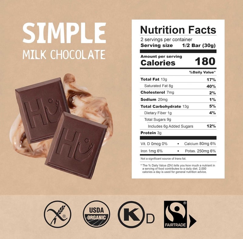 Hu Simple Milk Chocolate Bars - 6 Pack - Image 2