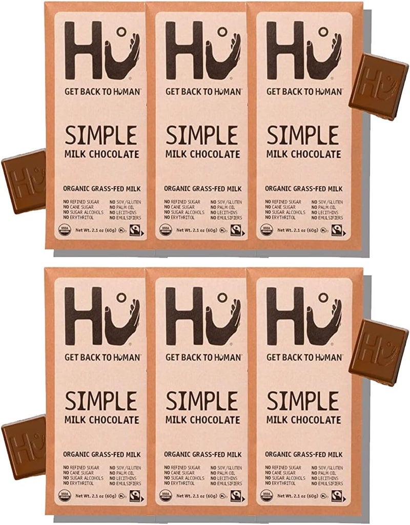 Hu Simple Milk Chocolate Bars - 6 Pack - Image 1