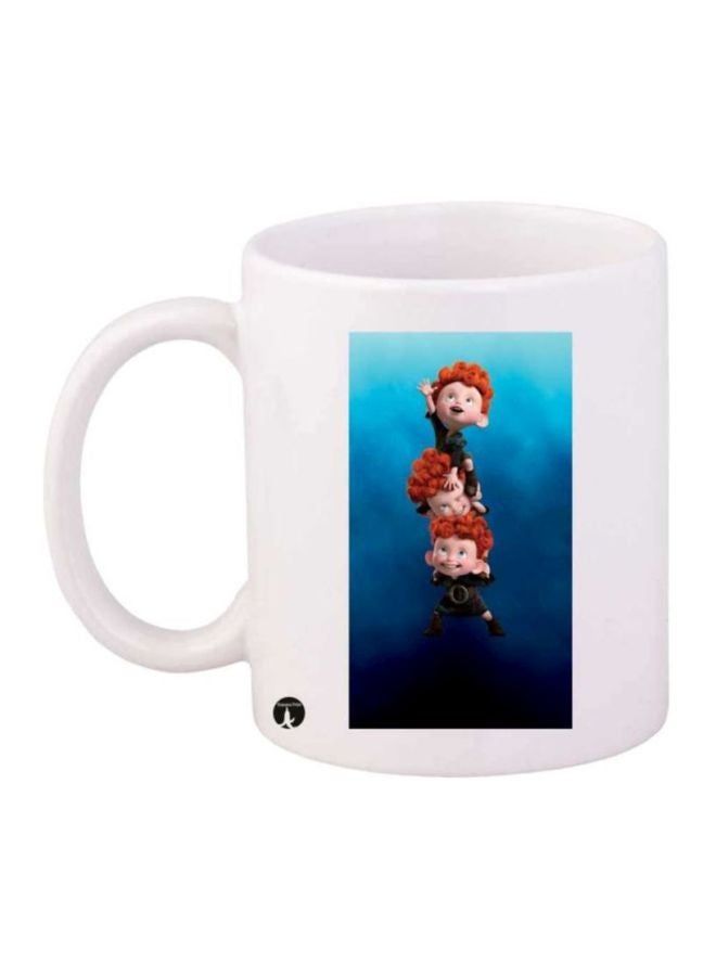 RKN Brave Printed Coffee Mug White/Blue/Brown - Image 1