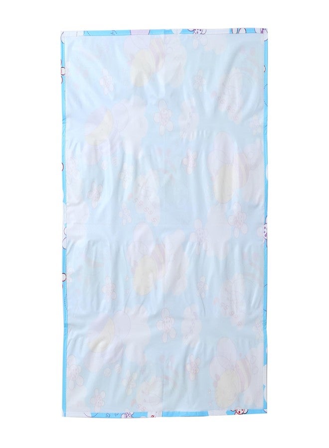 Hooper Plastic Baby Bed-Sheets, Thin, Printed Tiny Pattern, Washable, Protects from Wetness (Design 1, Blue, Large, 1Pc) - Image 2