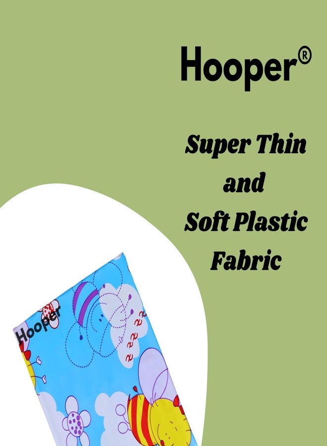 Hooper Plastic Baby Bed-Sheets, Thin, Printed Tiny Pattern, Washable, Protects from Wetness (Design 1, Blue, Large, 1Pc) - Image 3