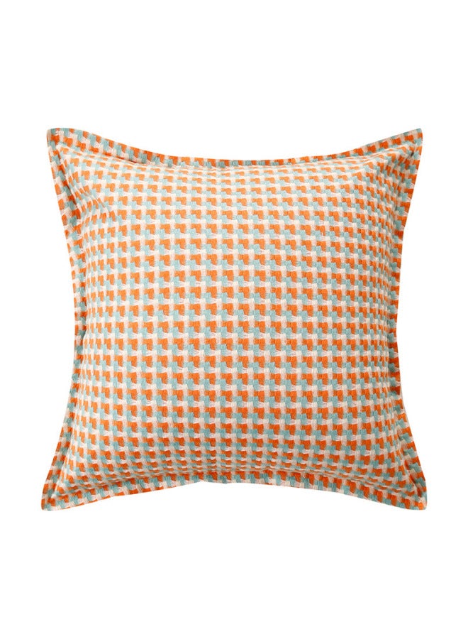 Cotton And Linen Throw Pillow, Vintage Houndstooth Pattern, Soft Cushion For Bed Headboard, Backrest, Living Room Pillow, Sofa Pillow Cover, Custom Home Decor