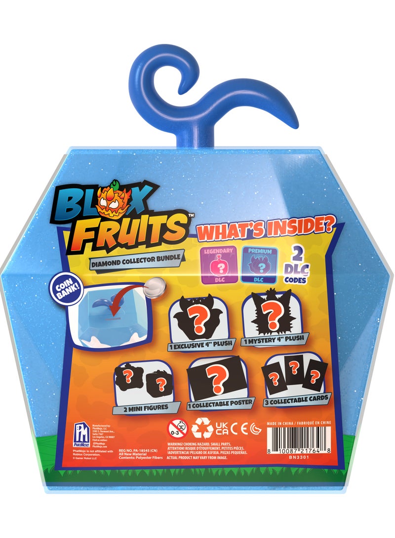 Blox Fruits Diamond Collector Bundle Series 2 | 2 DLC Code Included! | Collectible Plush Toy | Collectible Figure | Soft Toy | Perfect for Kids, Gamers and Collectors